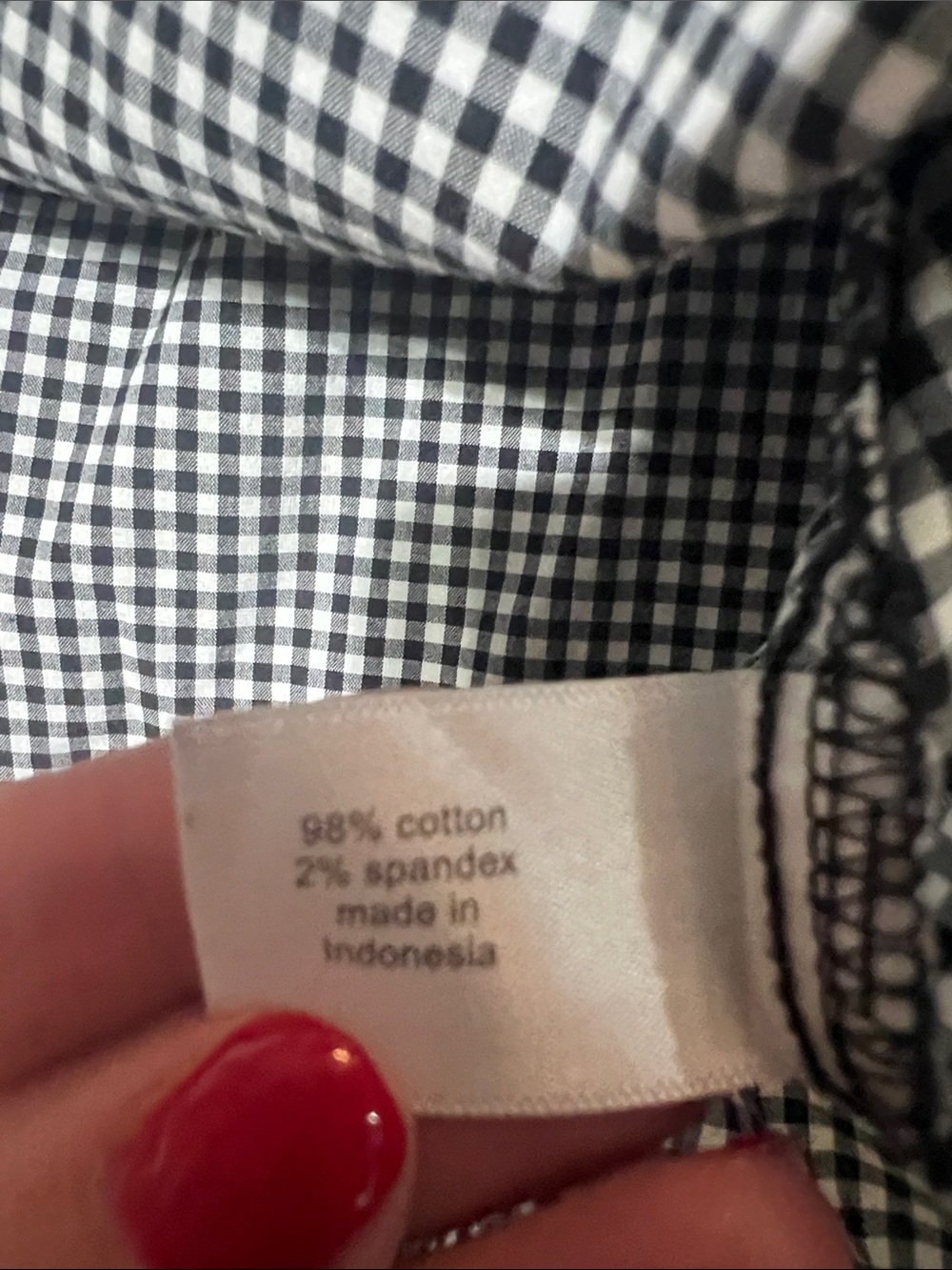 Lane Bryant Black and White Gingham Off-Shoulder Top - Picture 4 of 7